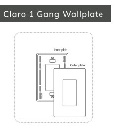 Wallplate Lutron 1 Gang Black Glossy - CW-1-BL