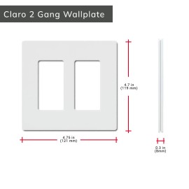 Wallplate Lutron 2 Gang Black Glossy - CW-2-BL
