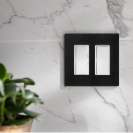 Wallplate Lutron 2 Gang Black Glossy - CW-2-BL