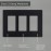 Wallplate Lutron 3 Gang Black Glossy - CW-3-BL
