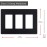 Wallplate Lutron 3 Gang Black Glossy - CW-3-BL