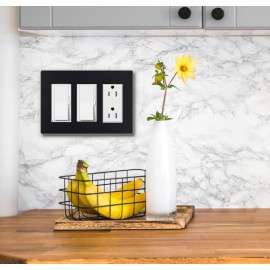 Wallplate Lutron 3 Gang Black Glossy - CW-3-BL