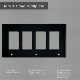 Wallplate Lutron 3 Gang White Glossy - CW-3-WH