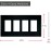 Wallplate Lutron 4 Gang Black Glossy - CW-4-BL