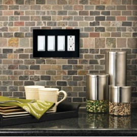 Wallplate Lutron 4 Gang Black Glossy - CW-4-BL