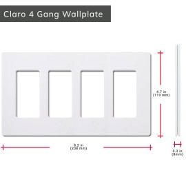 Wallplate Lutron 4 Gang White Glossy - CW-4-WH