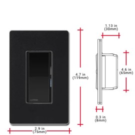 Dimmer DIVA de pared Lutron. Black Glossy - DVRF-6L-BL