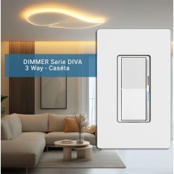 Dimmer DIVA de pared Lutron. White Glossy - DVRF-6L-WH