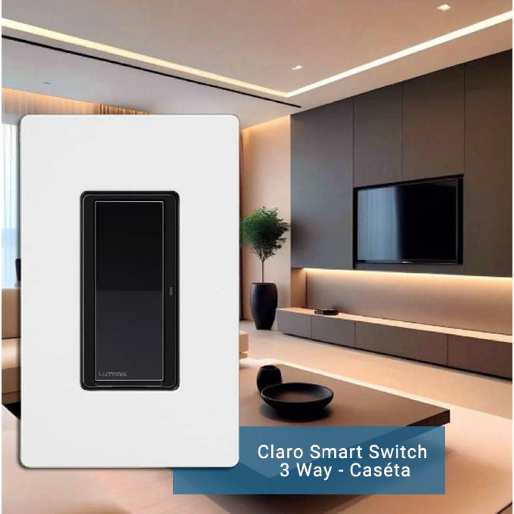 Interruptor Inteligente de pared Lutron. Black Glossy - DVRF-5NS-BL