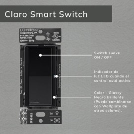 Interruptor Inteligente de pared Lutron. Black Glossy - DVRF-5NS-BL